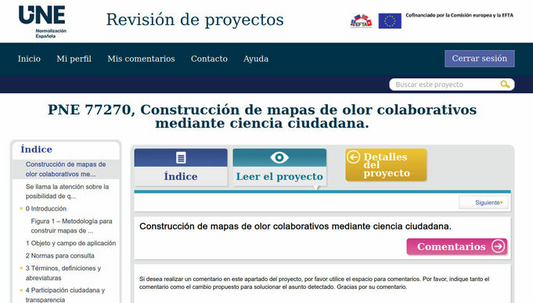 Consulta pública sobre PNE 77270 «DESARROLLO DE MAPAS DE OLORES COLABORATIVOS A TRAVÉS DE LA CIENCIA CIUDADANA»