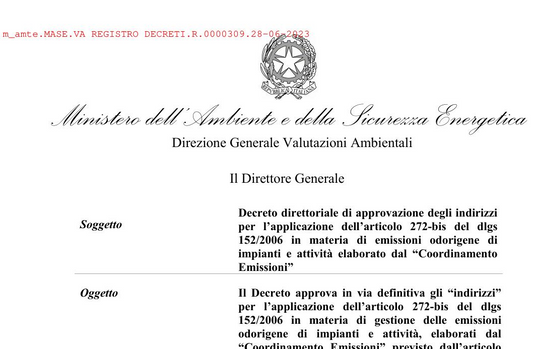 Italia emite nuevo Decreto Ministerial sobre Gestión de Olores Industriales